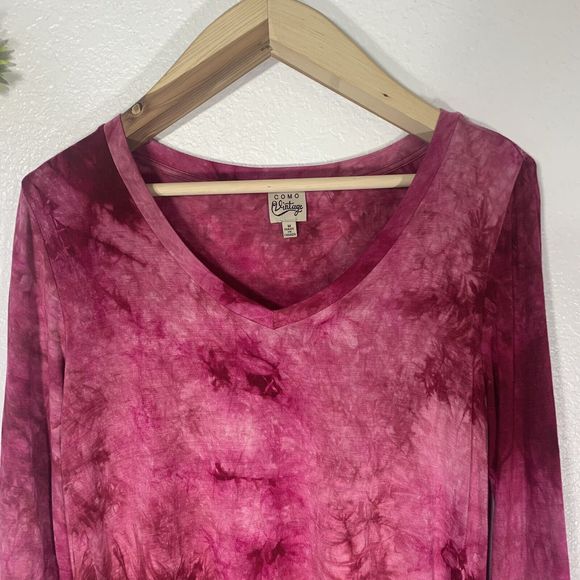 Como Vintage Pink Tie Dye Away Boho Hippy Soft Blouse Size Medium Women’s - Picture 3 of 10